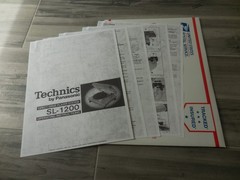 Technics SL-1200 Turntable Operating Instructions Reproductions From Original