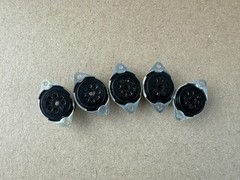 5 NOS Vintage Black Sylvania 7-Pin Vacuum Tube Sockets 28.5mm mounting (Qty)
