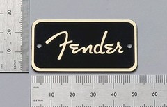 Fender Spaghetti Badge Logo for Amp, Case And Equiptment Gold With Adhesive