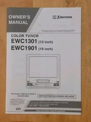 Emerson TV/VCR EWC1301 – EWC1901 Owners Manual (ONLY)