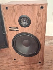 Pioneer CS-G104A 2-Way Bookshelf Stereo Speakers Pair Tested Working Woodgrain