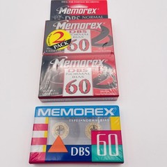 Vintage Memorex DBS 60 Minute Cassette Tapes Lot Sealed Normal Bias Audio NEW