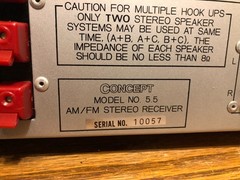 Working Concept 5.5 Receiver / Pacific Stereo w/ Phono Input