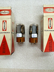 GE Canada 6L6WGB 5881 Brown Base Pair Output Tubes Broken Guide Pins