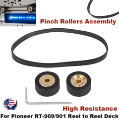 Pair of Pinch Rollers with Belt,Wrench For Pioneer RT-909/901 Reel to Reel Deck