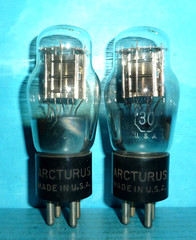 2 Arcturus Type 30 Tubes ST Shape Engraved Base Hanging Filaments Tested