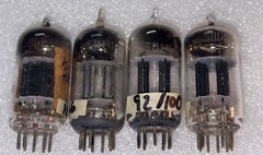 4- Sylvania 5814A (12AU7) Black Plate Square Getter Vacuum Tubes TV7 Strong