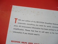 1952 Recoton Replacement Needle Simplified Reference Guide