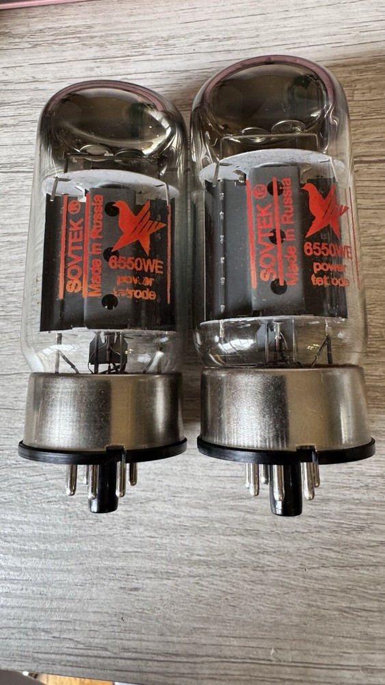 Date & Gm Matched Pair Sovtek 6550 WE 2007 Welded, Dual O Getters Russian Tanks