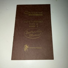 Original manual for the Garrard Laboratory Series Auto Turntable Type A Mark II