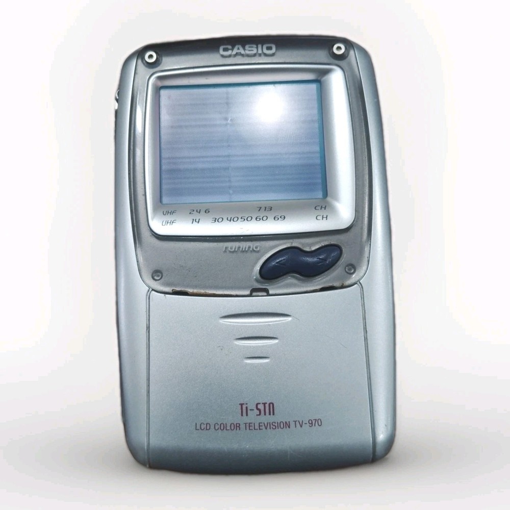 Casio TI-STN TV-970B Pocket LCD Color Televison 3.3W Handheld 2.3″ UHF/VHF.