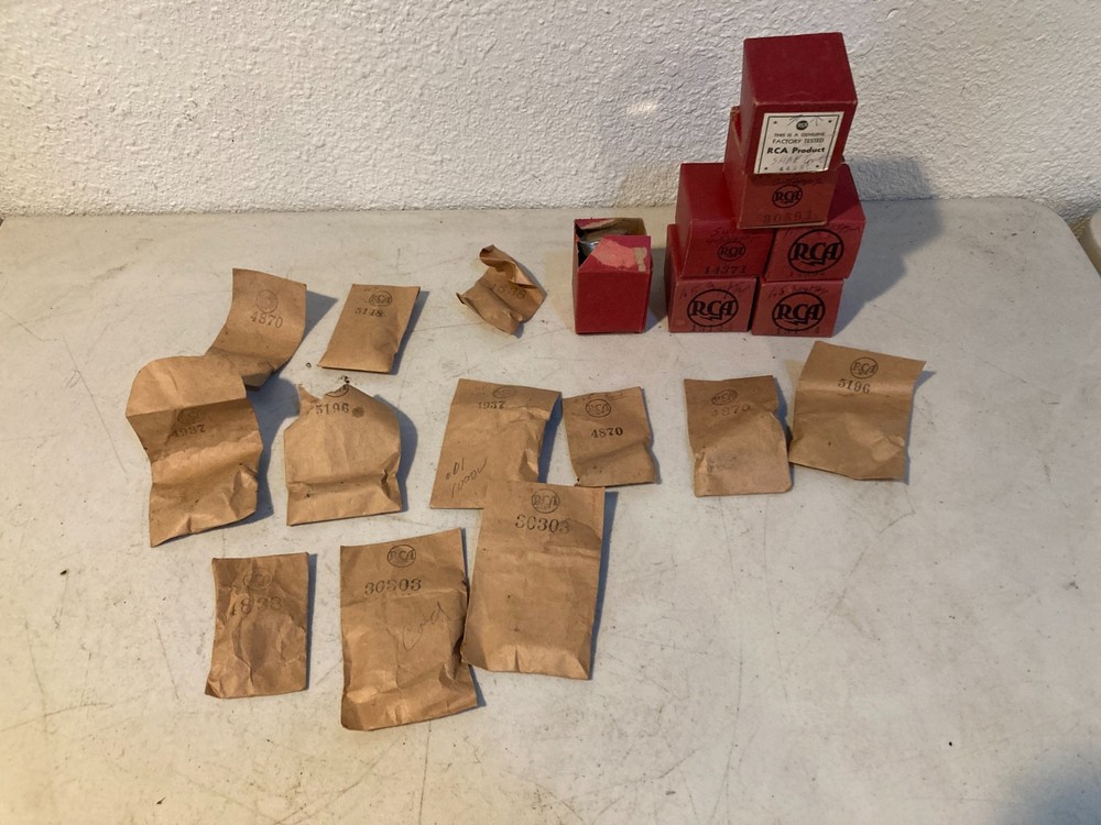 Lot of Vintage RCA Radio/Phono Parts – NOS Paper Bags & Boxes