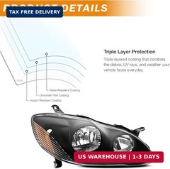 Headlights Assembly Compatible with 2003 2004 2005 2006 2007 2008 Toyota Corolla