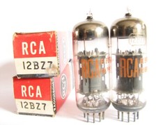 Matched Pair RCA 12BZ7 Tubes – NOS/New In Boxes(1967, Gray Plates, Top O Getter)