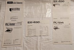 Vintage Pioneer Manuals – SX-3600, SX-450, PL-400, PL-514 Receivers/Turntables