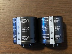 2 New 12000 uf 80v CDM Main Filter Capacitors for Sansui 9090DB EXACT FIT 50mm