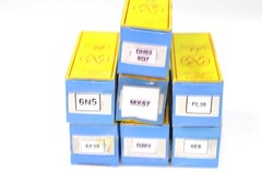 Lot of 7 Diffrent Brand Tubes MX57,PL36,D26Y,EF39,6N5,DH63/6Q7,6E8