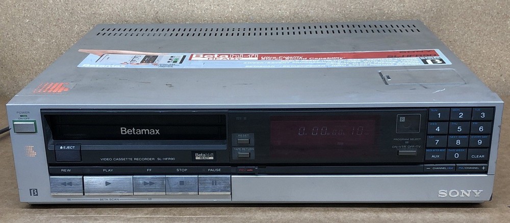 Sony Betamax SL-HFR90 VCR and Beta Hi Fi Processor – Powers On Read Description