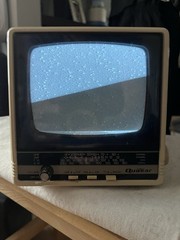 Vintage 1983 Quasar XP1467UH Portable 5” CRT TV Tested Working AC/DC Television