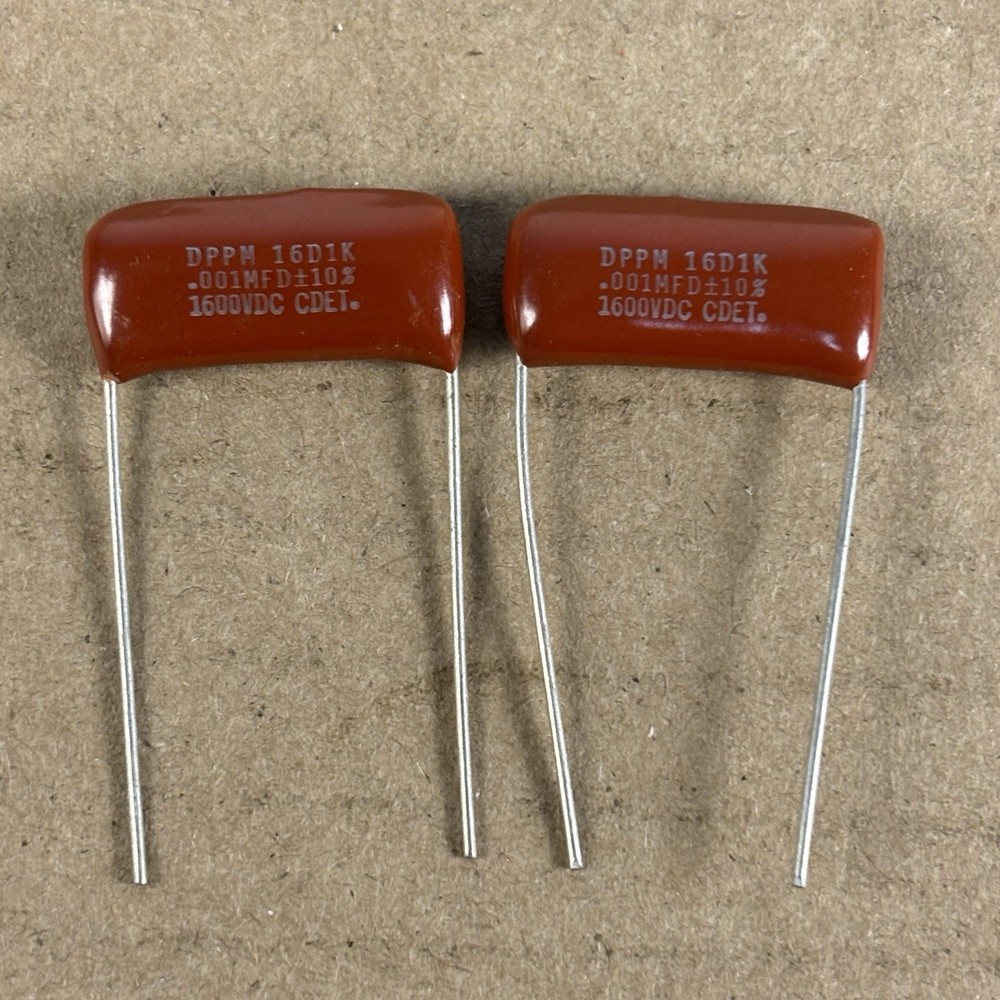 2 VTG NOS CDE .001uF 1600V Film Caps High‑Voltage Tube Amp Coupling Test High