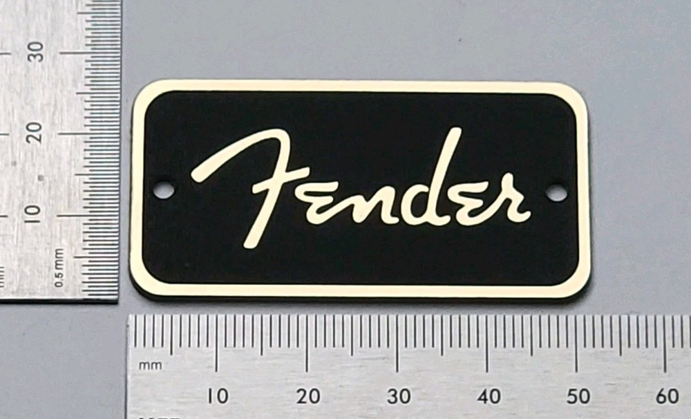 Fender Spaghetti Badge Logo for Amp, Case And Equiptment Gold With Adhesive