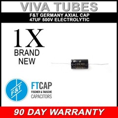 New F&T Germany Typ A 47uF 500V Axial Capacitor 47 uF @ 500 VDC Cap Tube Audio