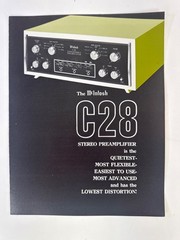 Vintage McIntosh C28 Stereo Preamplifier Color Sales Spec Booklet