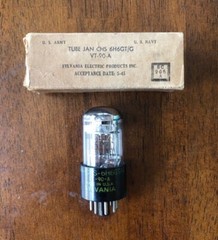 SYLVANIA VACUUM TUBE JAN CHS 6H6GT/G VT-90A US Army / US Navy 1944 – strong