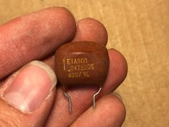 2 NOS Paktron Brown Drop .047 uf 400v Vintage Guitar Amp Tone Capacitors (Qty Av