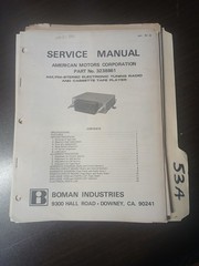 Boman AMC Part No. 3238861 Service Manual Original Repair Book Radio