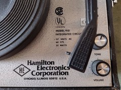 Vintage 1960’s Hamilton Electronics Model 910 Record Player Chicago 33 45 78 RPM