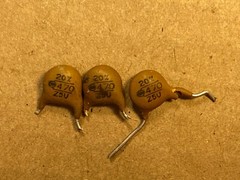 3 Vintage 1965 Circle D 470 pf 500v Ceramic Disk Guitar Amp Tone Capacitors