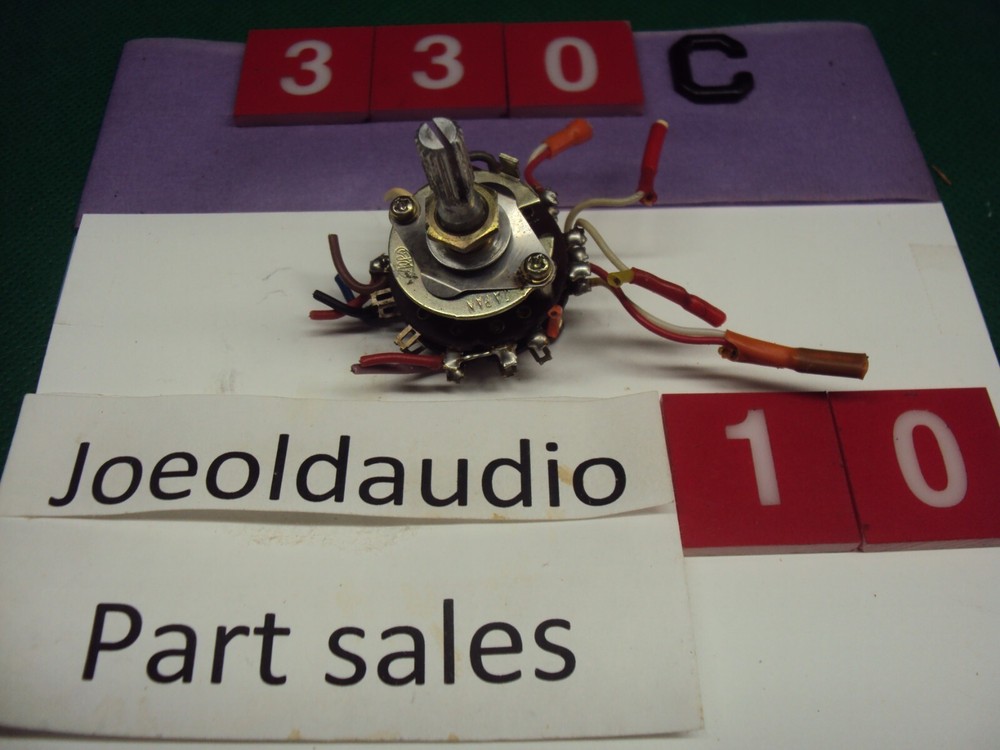 Harman Kardon 330C Selector Switch w/ Mounting Nut. Tested. Parting Out 330C