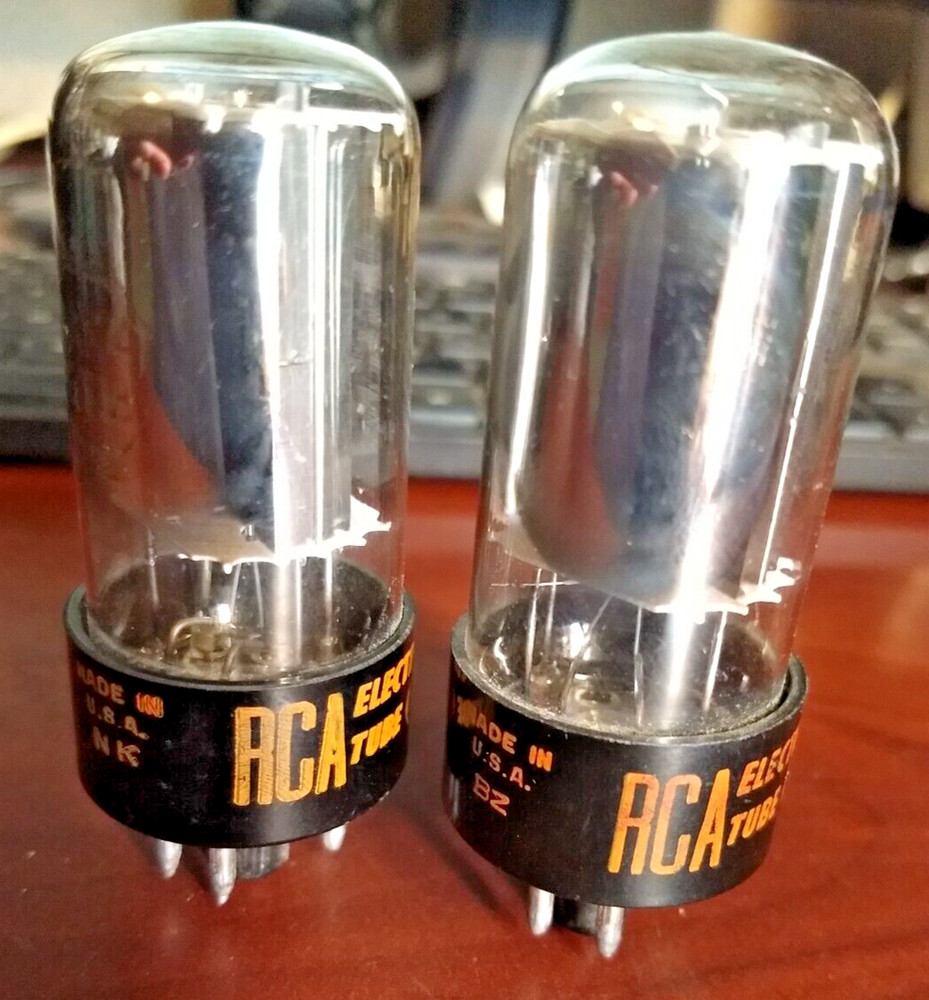 lot of 2 Tubes 6AX4GTB NOS RCA radio audio 1960s vintage vacuum tubes valves USA