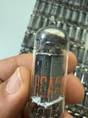 RCA 12BH7A Vacuum Tubes Long Gray Plates Halo