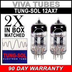 New Gain Matched Pair (2) Tung-Sol Reissue 12AX7 ECC83 Tubes – Authorized Dealer
