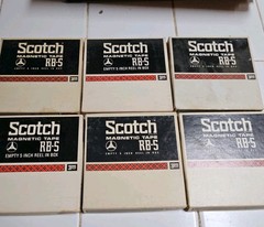 Lot of 6 Vintage Scotch 3M Magnetic Tape 150, 1/4″ x 900′, 5″ Reels