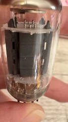 Rare Matched Pair 12au7 Comm Grade 5963 Hifi Tubes Vented Long Gray Ridge Plates