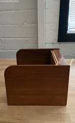 A.L.S. Industries Wood Tambour Roll Top Cassette Tape Storage Cabinet Vintage