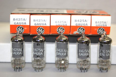 5 NOS NIB LOW NOISE 8425A 6AU6A GE -Same Dates All Matched w/i 5% Tested 100%++