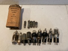 Lot of 10+ Vintage Radio TV Various Sizes & Brands Vacuum Tubes 12au7