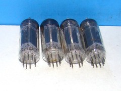 12BH7A RCA black tall radio audio amplifier vacuum tubes 4 valves tested 12BH7
