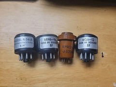 4 Vacuum TUBE TEST SOCKET Adapter Lot Vintage 6BN6-98, 6CL6-12, U-105/U, R56-A