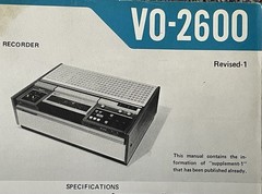 SONY VO-2600 U-matic Videocassette Recorder Service Manual Revision 1