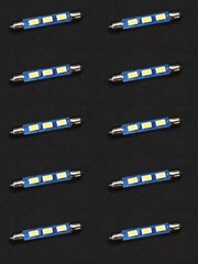 10 Cool Blue 6.3V 43mm Festoon Lamp LED Light Bulbs McIntosh MX112 MX113 MX114