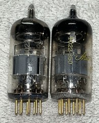 PAIR RARE: MULLARD ECC88 6DJ8 MASTER 10M SERIES GOLD PINS TUBES AMPLITREX STRONG