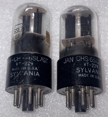 Matched Pair Sylvania JAN CHS 6SL7GT VT229 Vacuum Tubes TV7 Tested Strong