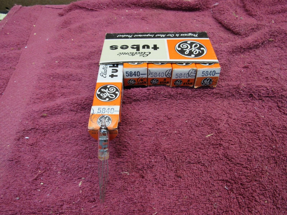 (5) pcs NOS Vintage GE 5-STAR 5840 Sub-Miniature Petode Tubes