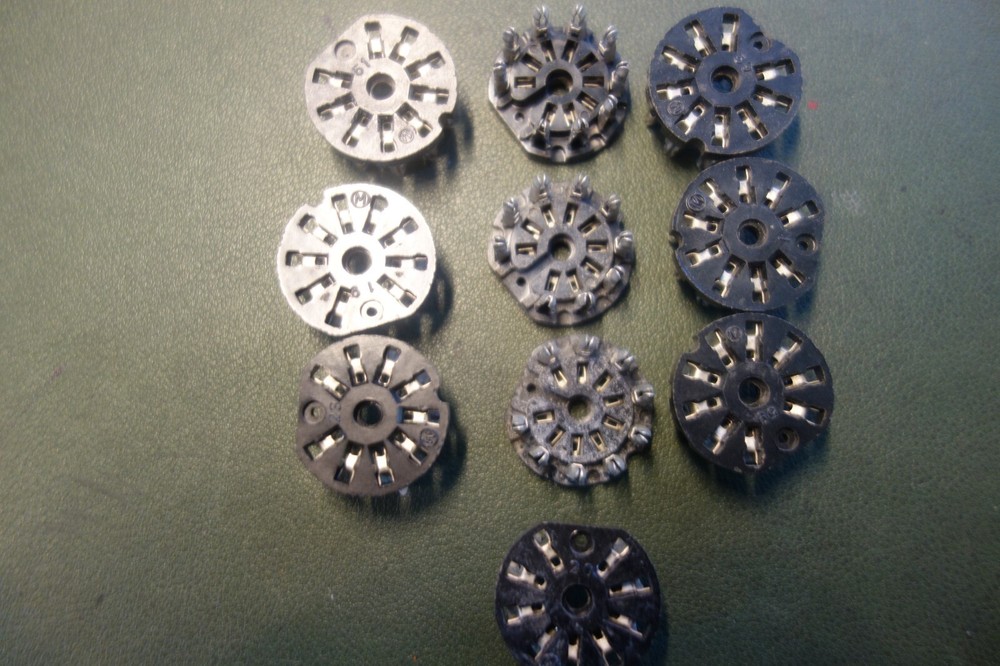 10 Ea Vintage 9 Pin Tube Sockets No Mounting