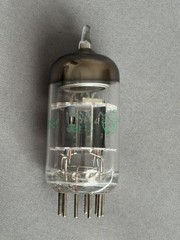 GE 6201 12AT7WC Tube circa 1970s, balanced, top halo getter
